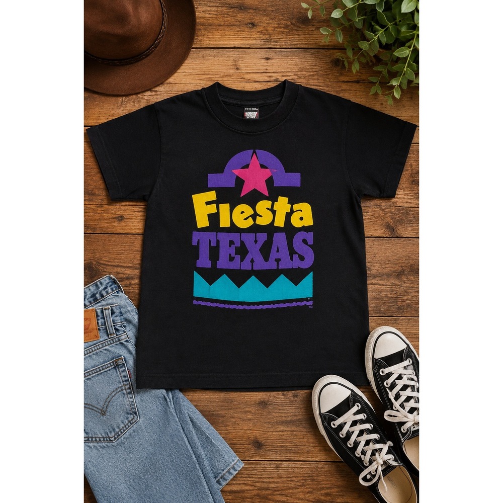 Vintage 1992-95 Fiesta Texas T Shirt Youth 10-12 Screen Stars USA Neon 90s